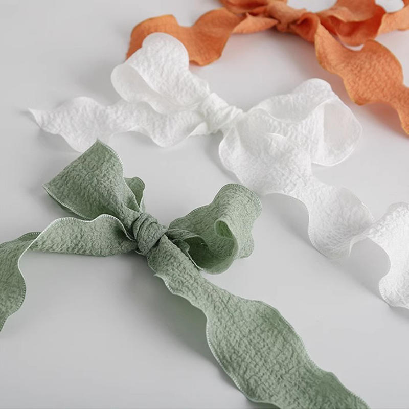 Ribbon Organza Roll - 4CM 9 metrów/rolka pomarszczona koronkowa krawędź