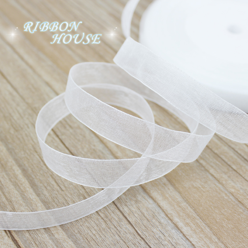 Ribbon Organza Roll - (50 jardów / rolka) 12/15/20/25/40/50mm Wstążki